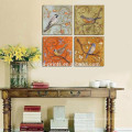 Home Decor Canvas Wall Art/Sing Bird Canvas Print/4 Panel Flower Canvas Painting